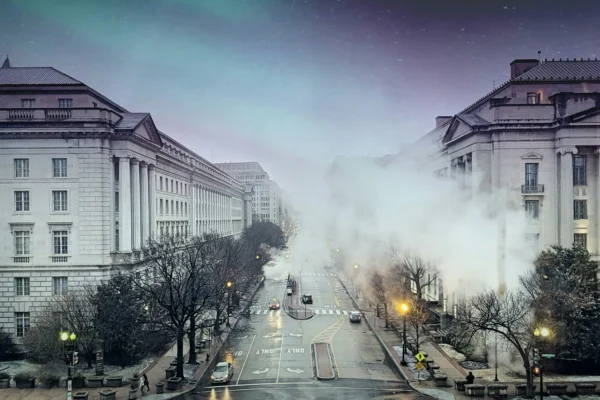 Aerial view of Washington, DC and government buildings